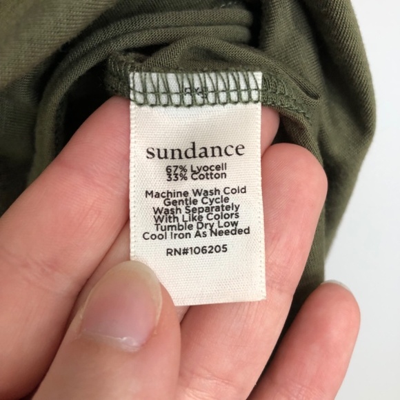 Sundance Olive Green Smocked Sleeveless Mock Neck Top XS - Picture 6 of 9